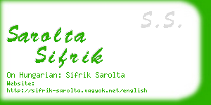 sarolta sifrik business card